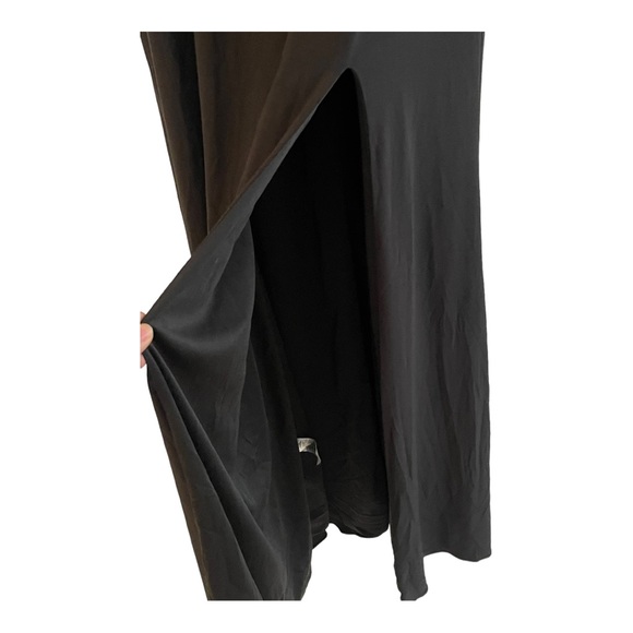 Black Betsy and Adam Black Single One Sleeve Full Length Long Evening Gown Dress - Picture 6 of 7